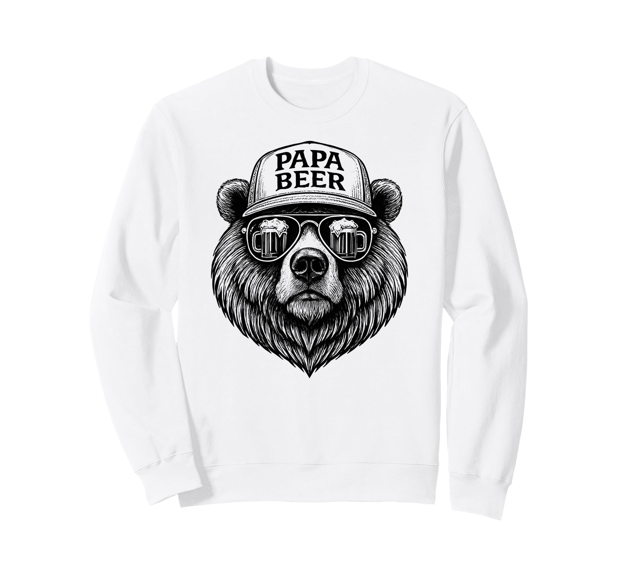 Papa Beer Funny Dad Bear Drinking Sweatshirt - Trendy Graphic Men Women - T-Shirt, Sweatshirt, Hoodie