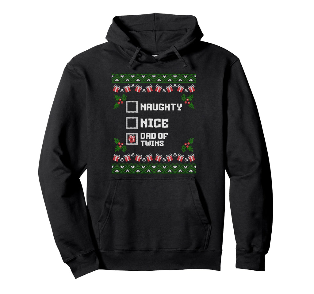 Santas List Naughty Nice Dad Twins Family Hoodie - Graphic Print for Adults - T-Shirt, Sweatshirt, Hoodie