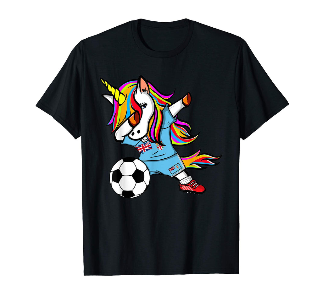 Funny Dabbing Unicorn Fiji Football T-Shirt - Trendy Graphic for Adults - T-Shirt, Sweatshirt, Hoodie