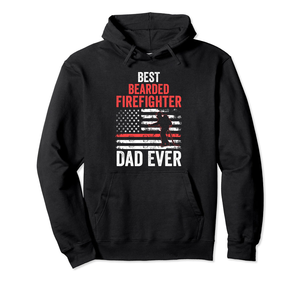 Best Bearded Firefighter Dad Ever Hoodie - Casual Everyday Wear for Adults - T-Shirt, Sweatshirt, Hoodie