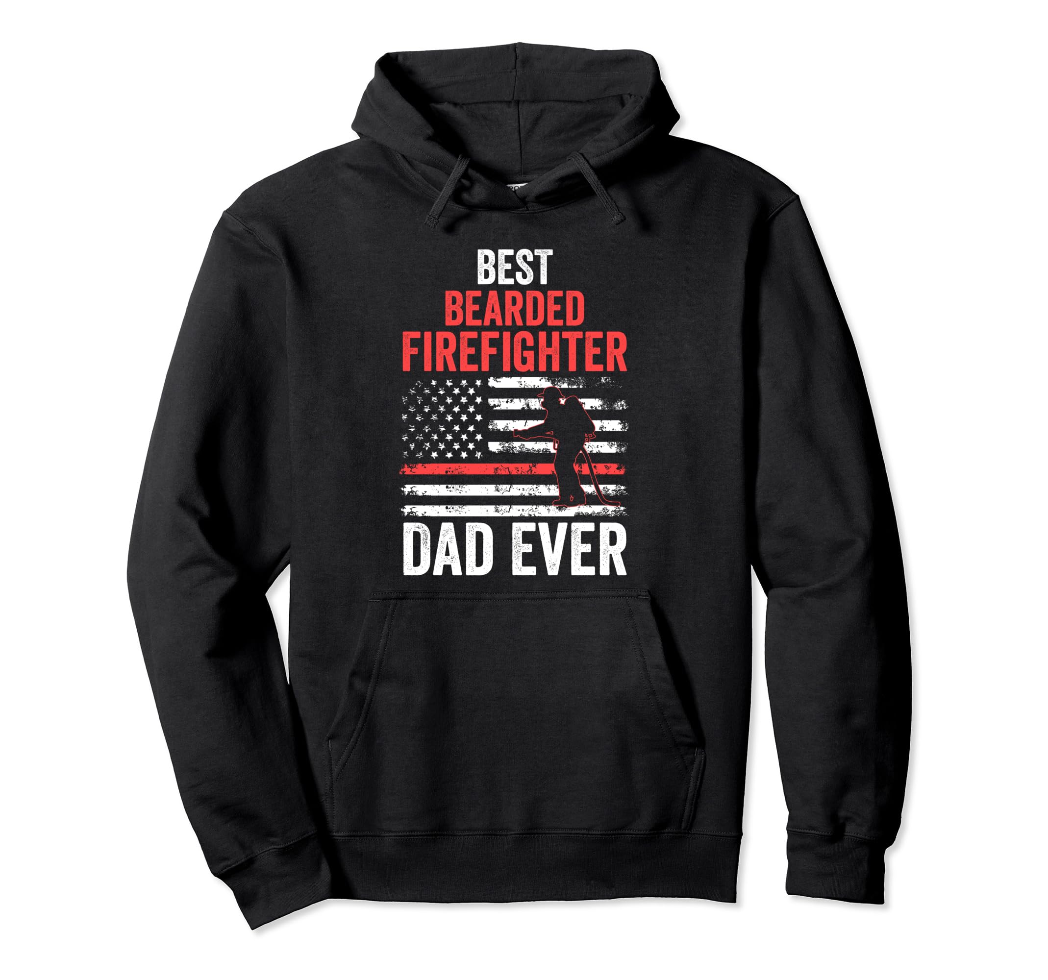 Best Bearded Firefighter Dad Ever Hoodie - Casual Everyday Wear for Adults - T-Shirt, Sweatshirt, Hoodie