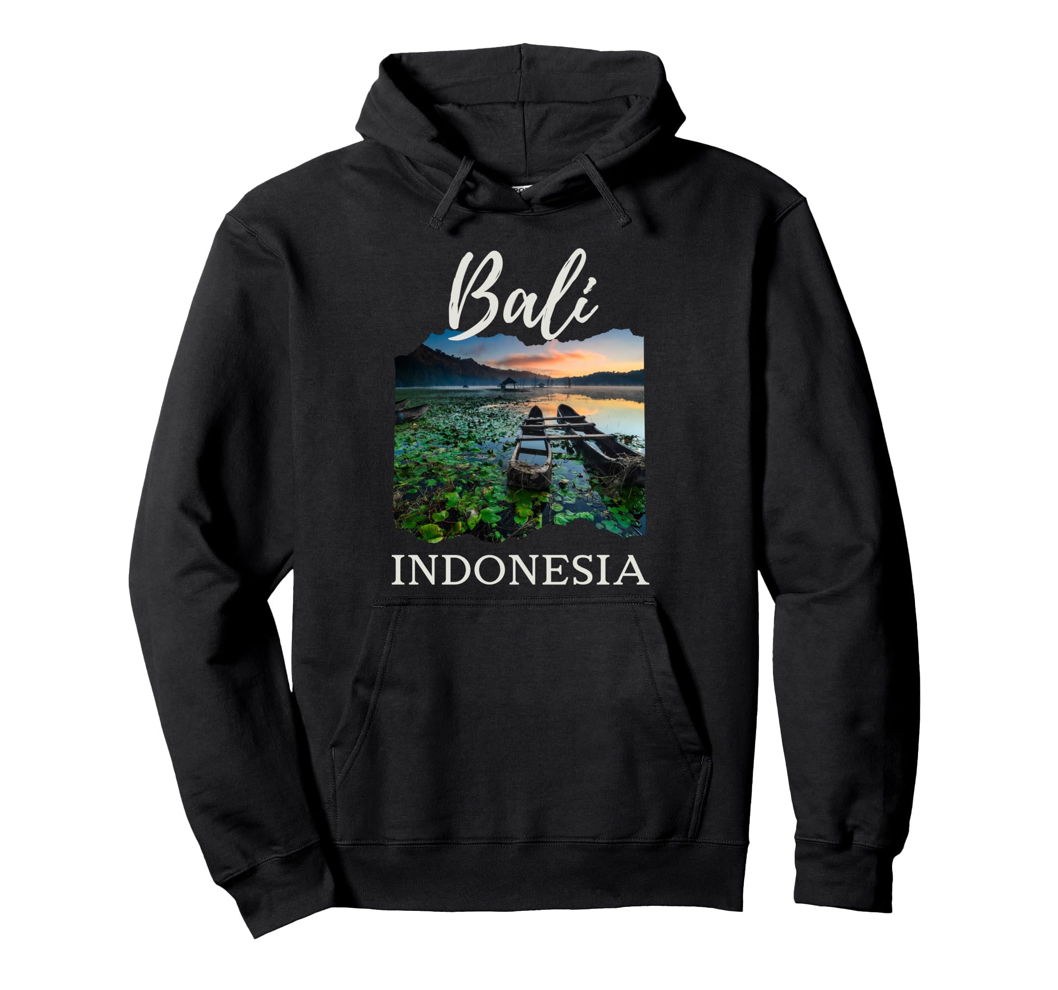 Bali Indonesia Tamblingam Lake Hoodie - Aesthetic Graphic for Adults - T-Shirt, Sweatshirt, Hoodie