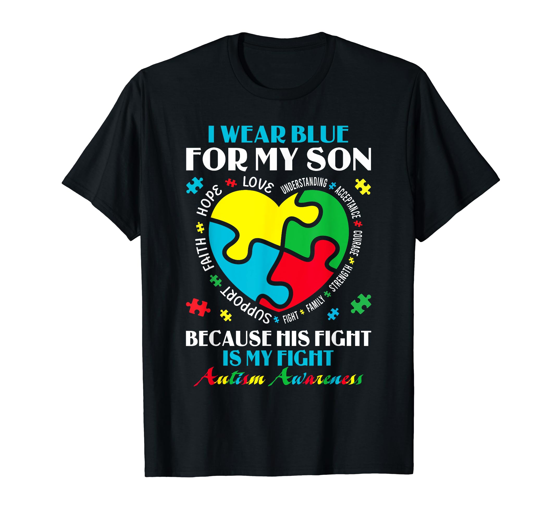I Wear Blue My Daughter Autism Dad Mom T-Shirt - Minimalist Print Unisex - T-Shirt, Sweatshirt, Hoodie