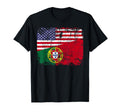 Portuguese Roots Half American Flag T-Shirt - Custom Art Print Men Women - T-Shirt, Sweatshirt, Hoodie