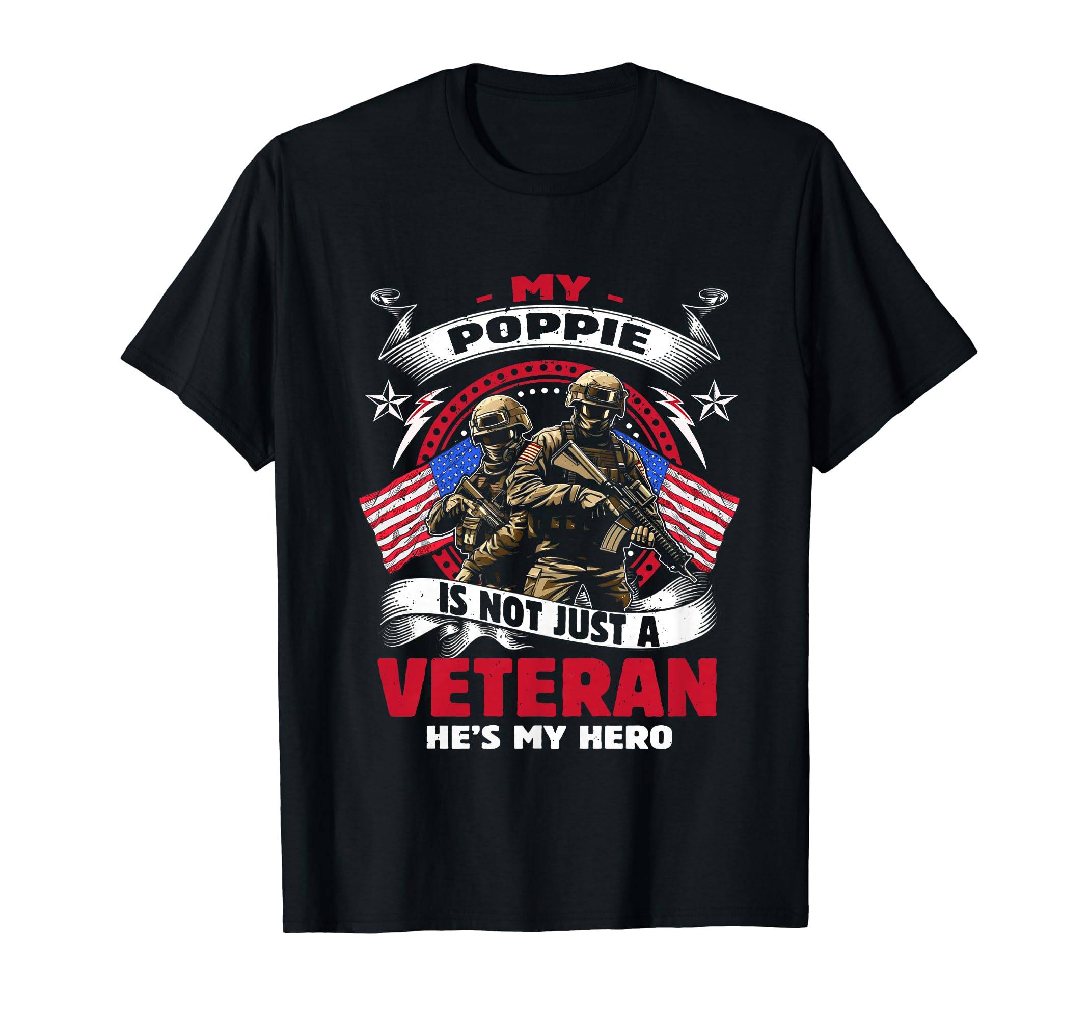 Veteran Poppie Dad Usa Flag 4Th July T-Shirt - Graphic Print for Adults - T-Shirt, Sweatshirt, Hoodie