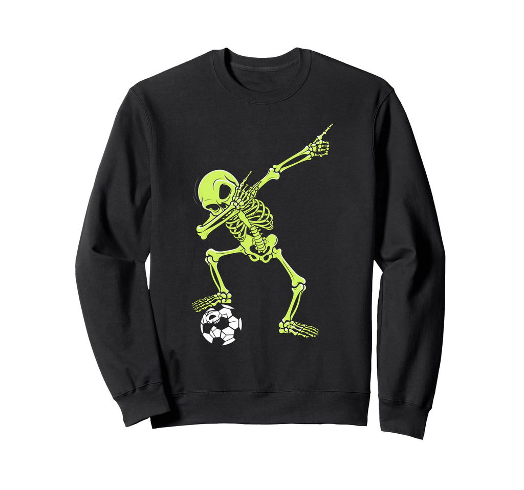 Dabbing Skeleton Soccer Halloween Sweatshirt - Custom Art Print Men Women - T-Shirt, Sweatshirt, Hoodie