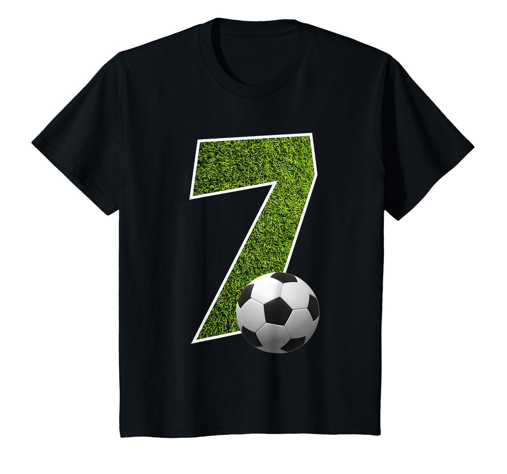 Number 7 Years Soccer 7Th Birthday T-Shirt - Graphic Print Unisex - T-Shirt, Sweatshirt, Hoodie