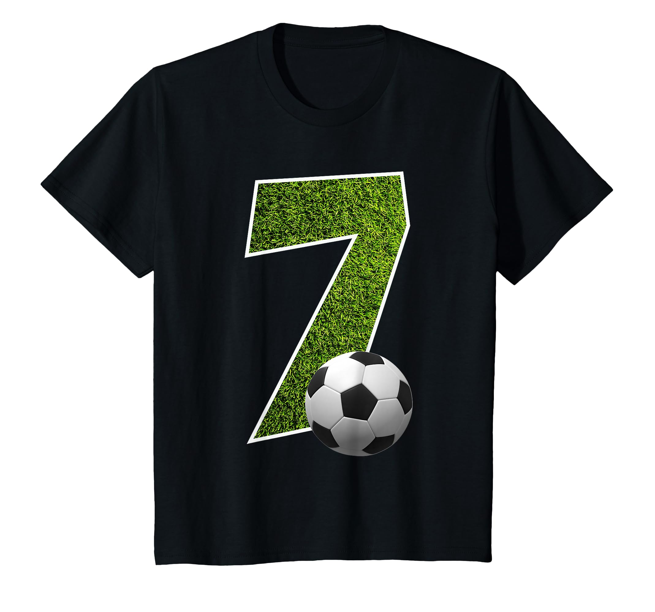 Number 7 Years Soccer 7Th Birthday T-Shirt - Graphic Print Unisex - T-Shirt, Sweatshirt, Hoodie