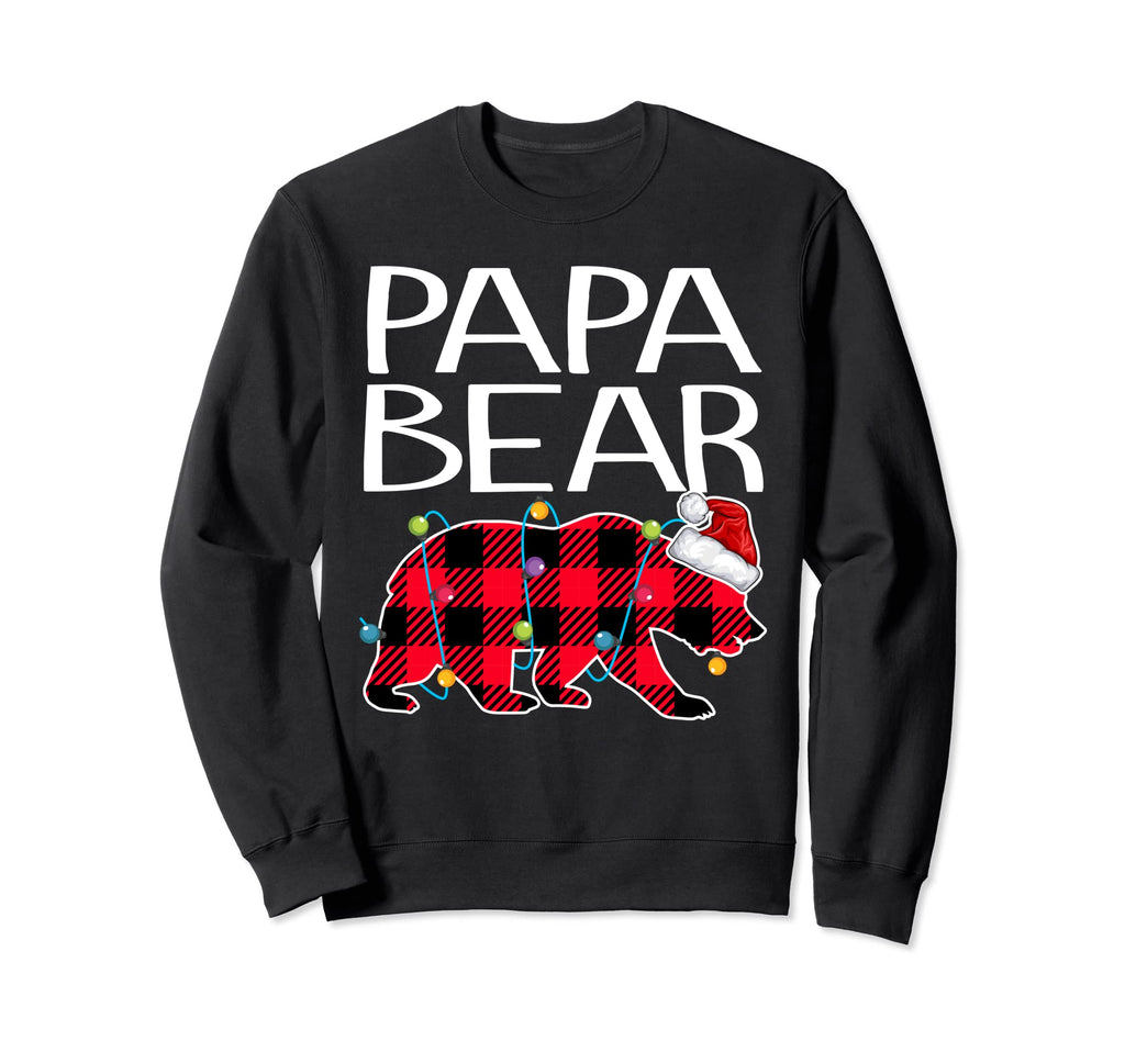 Red Plaid Papa Bear Matching Family Sweatshirt - Trendy Graphic for Adults - T-Shirt, Sweatshirt, Hoodie