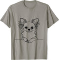 Cute Long Haired Chihuahua Minimalist One-line Art - Adult & Kids T-Shirts, Sweatshirts & Hoodies apparel design preview 1
