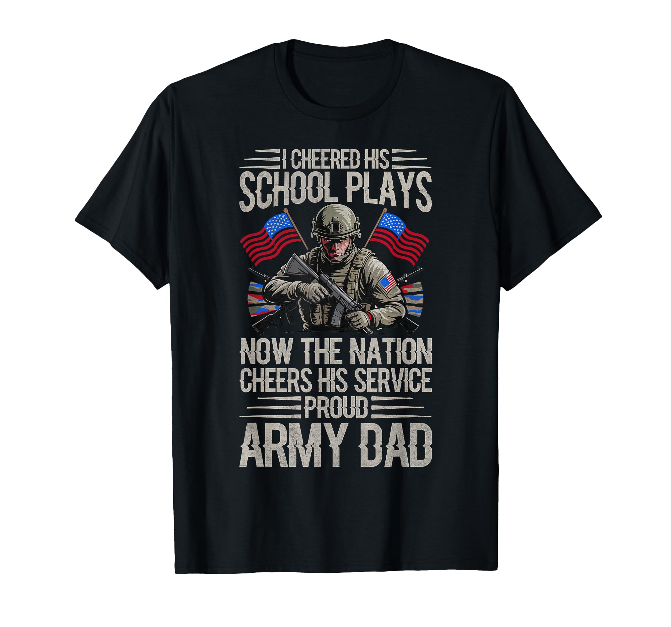 Proud Military Dad American Usa Flag T-Shirt - Trendy Graphic Men Women - T-Shirt, Sweatshirt, Hoodie