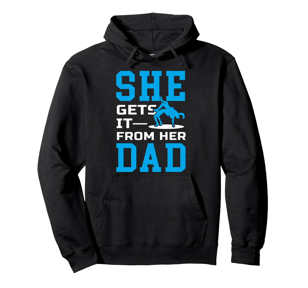Wrestling Dad Father Wrestler Sports Hoodie - Graphic Print Men Women - T-Shirt, Sweatshirt, Hoodie