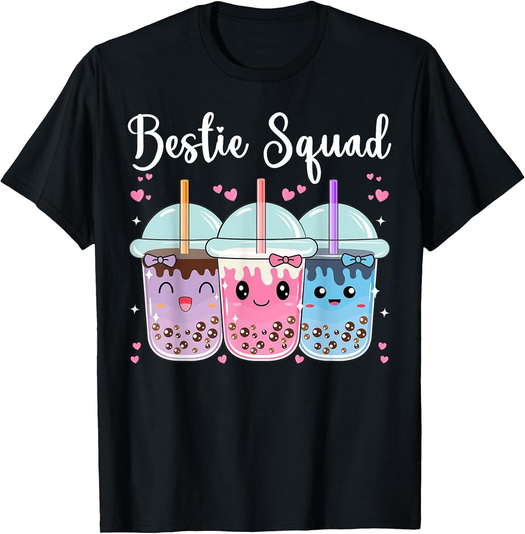 Bestie Squad Bubble Tea Cute Kawaii Friends Lovers - Adult & Kids T-Shirts, Sweatshirts & Hoodies apparel design preview 1