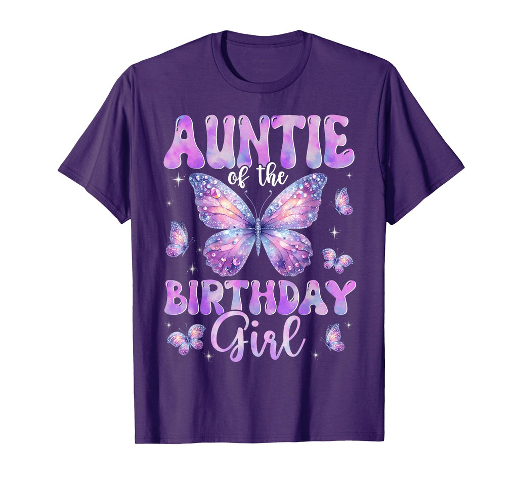 Auntie Birthday Butterfly Family T-Shirt - Novelty Apparel Men Women - T-Shirt, Sweatshirt, Hoodie