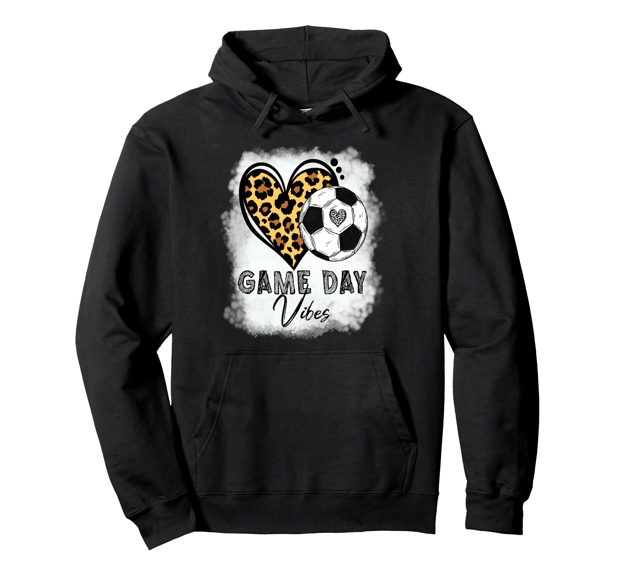 Bleached Soccer Game Day Vibes Hoodie - Casual Everyday Wear Men Women - T-Shirt, Sweatshirt, Hoodie