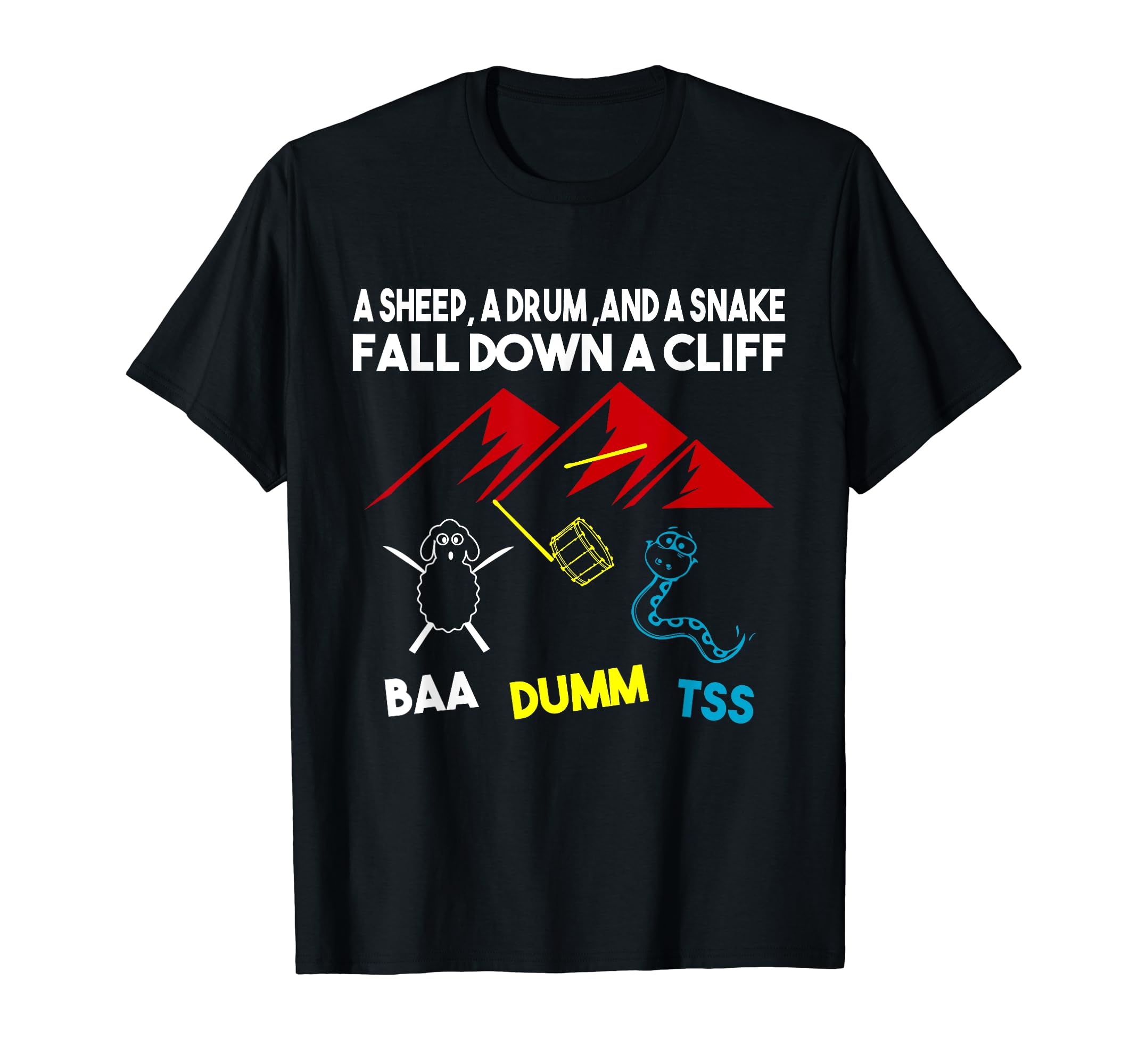 Mens Sheep Drum Snake Fall Down T-Shirt - Streetwear Style for Adults - T-Shirt, Sweatshirt, Hoodie