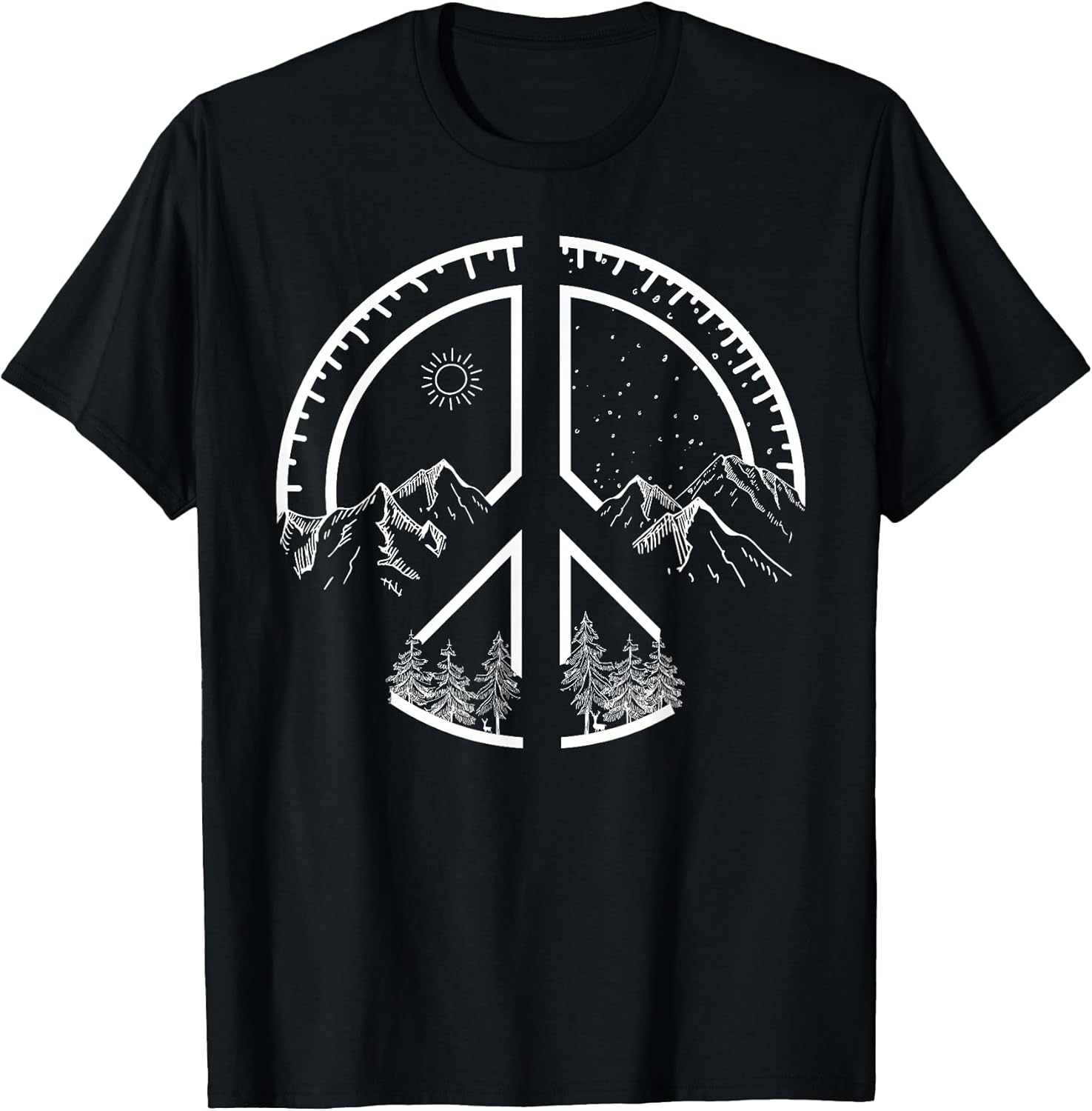 Four Seasons Peace Sign Outdoor Adventure Hippie - Adult & Kids T-Shirts, Sweatshirts & Hoodies apparel design preview 1