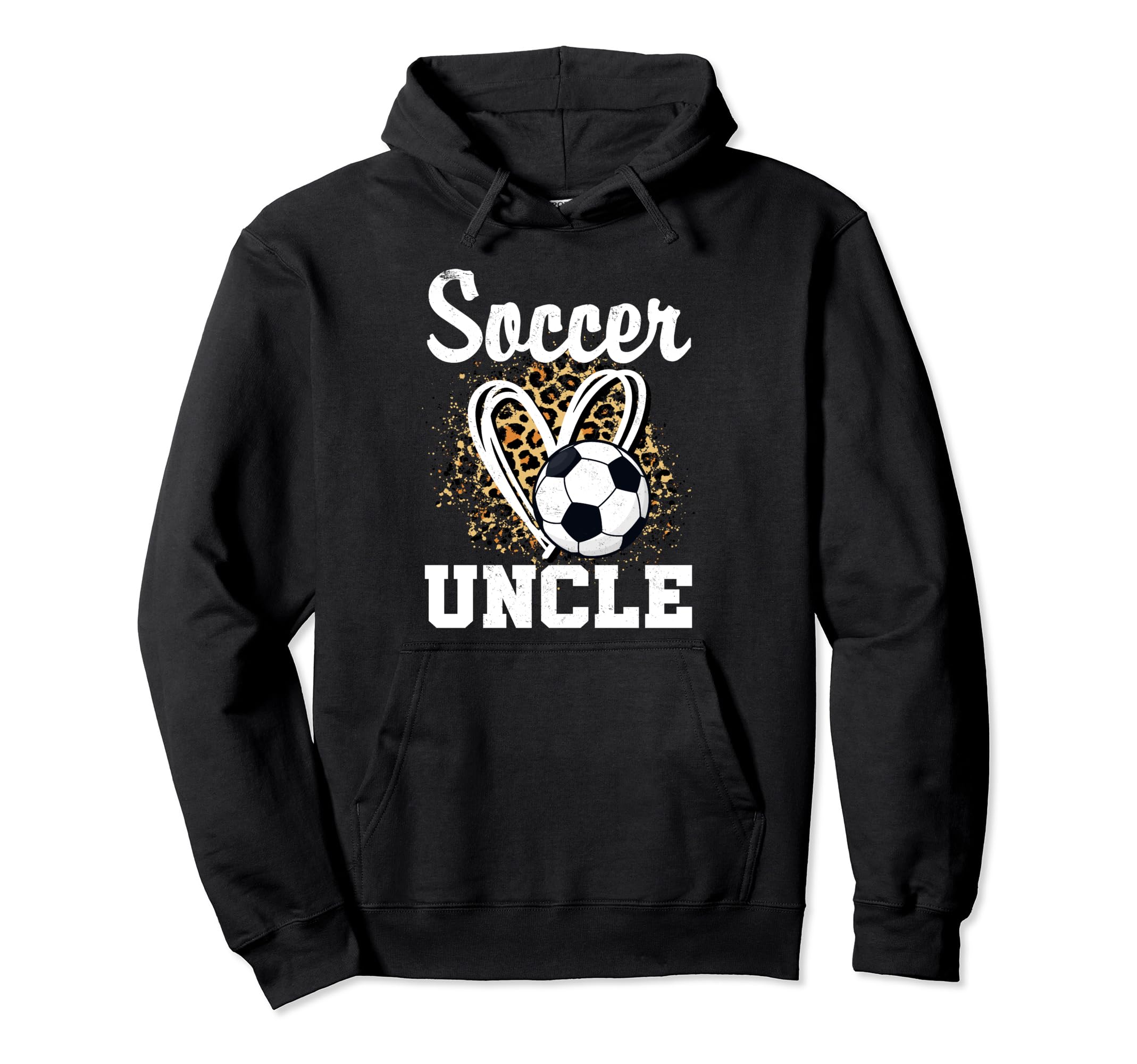 Soccer Uncle Leopard Heart Matching Hoodie - Trendy Graphic for Adults - T-Shirt, Sweatshirt, Hoodie