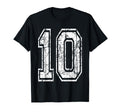 Sports Jersey Grunge Number 10 T-Shirt - Fun Novelty Design for Adults - T-Shirt, Sweatshirt, Hoodie