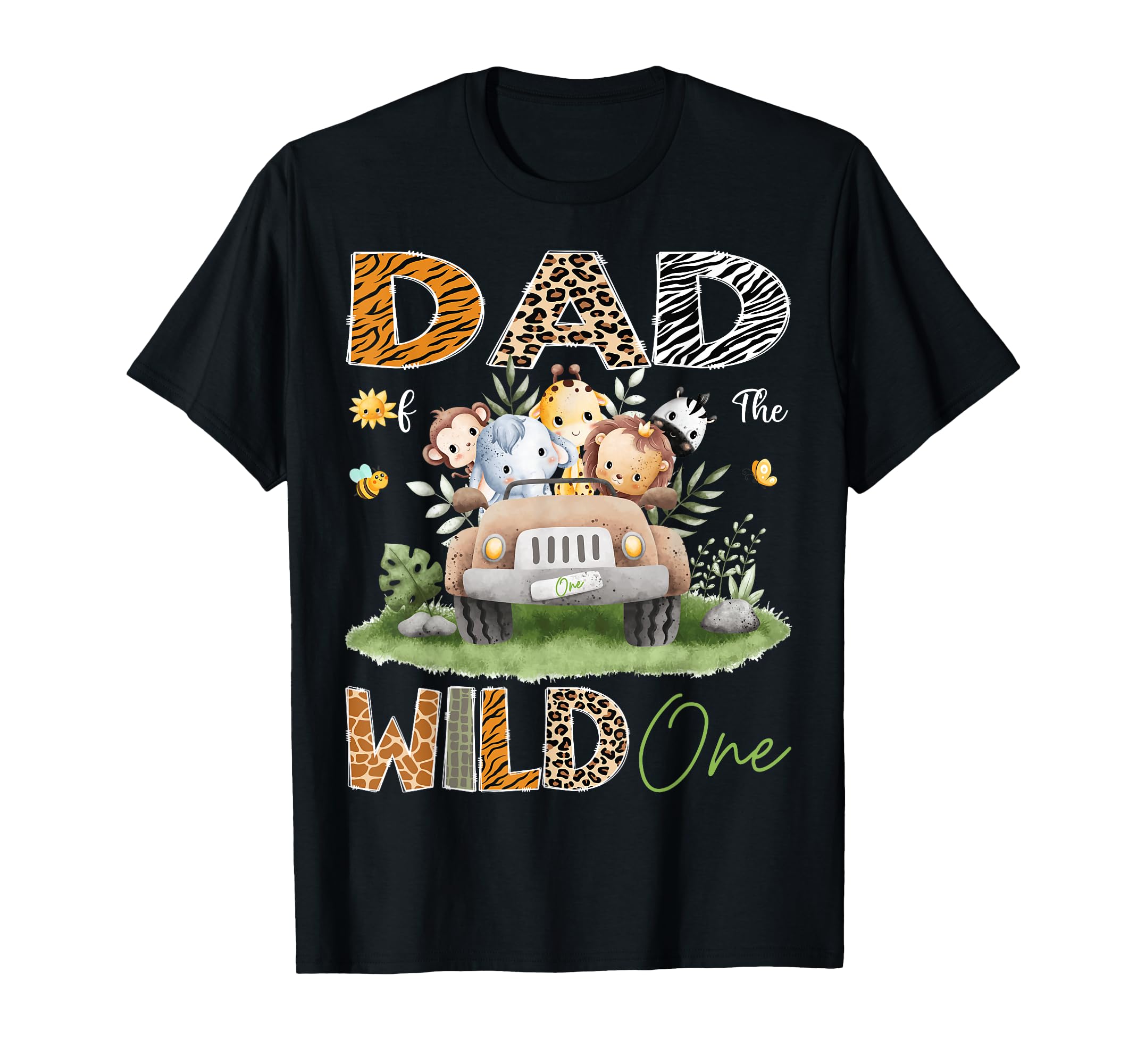 Dad Wild One 1St Birthday Safari Animals T-Shirt - Trendy Graphic Unisex - T-Shirt, Sweatshirt, Hoodie