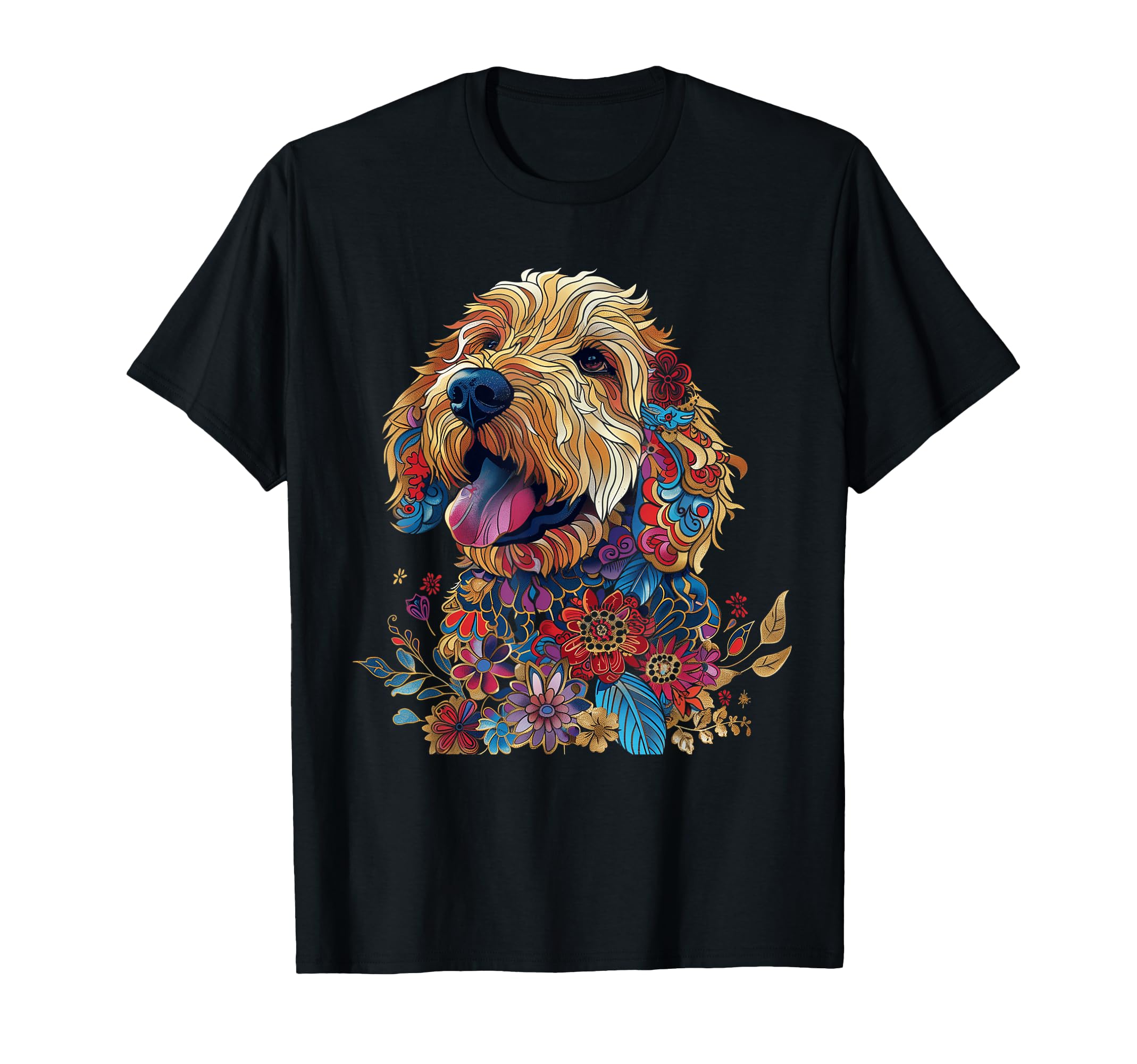 Goldendoodle Dog Lover Flower T-Shirt - Aesthetic Graphic for Adults - T-Shirt, Sweatshirt, Hoodie