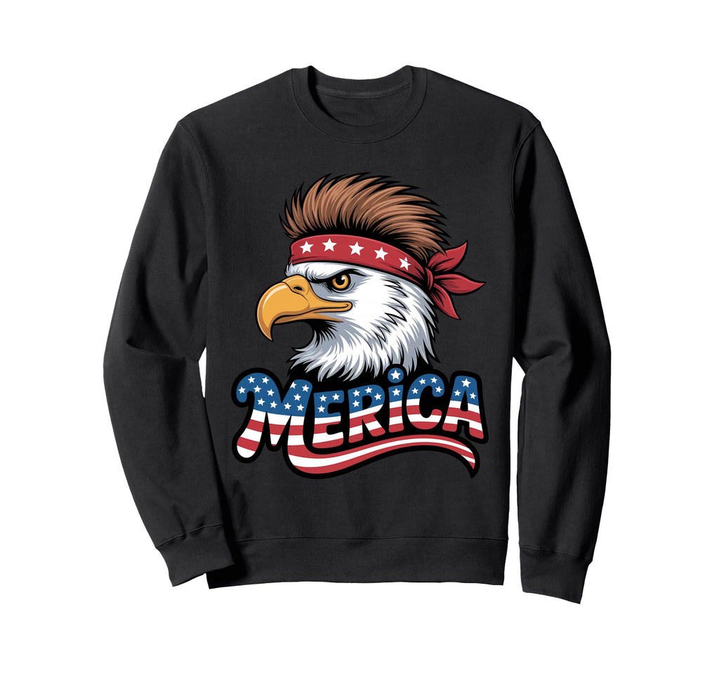 Merica Usa American Flag Sweatshirt - Casual Everyday Wear Unisex - T-Shirt, Sweatshirt, Hoodie