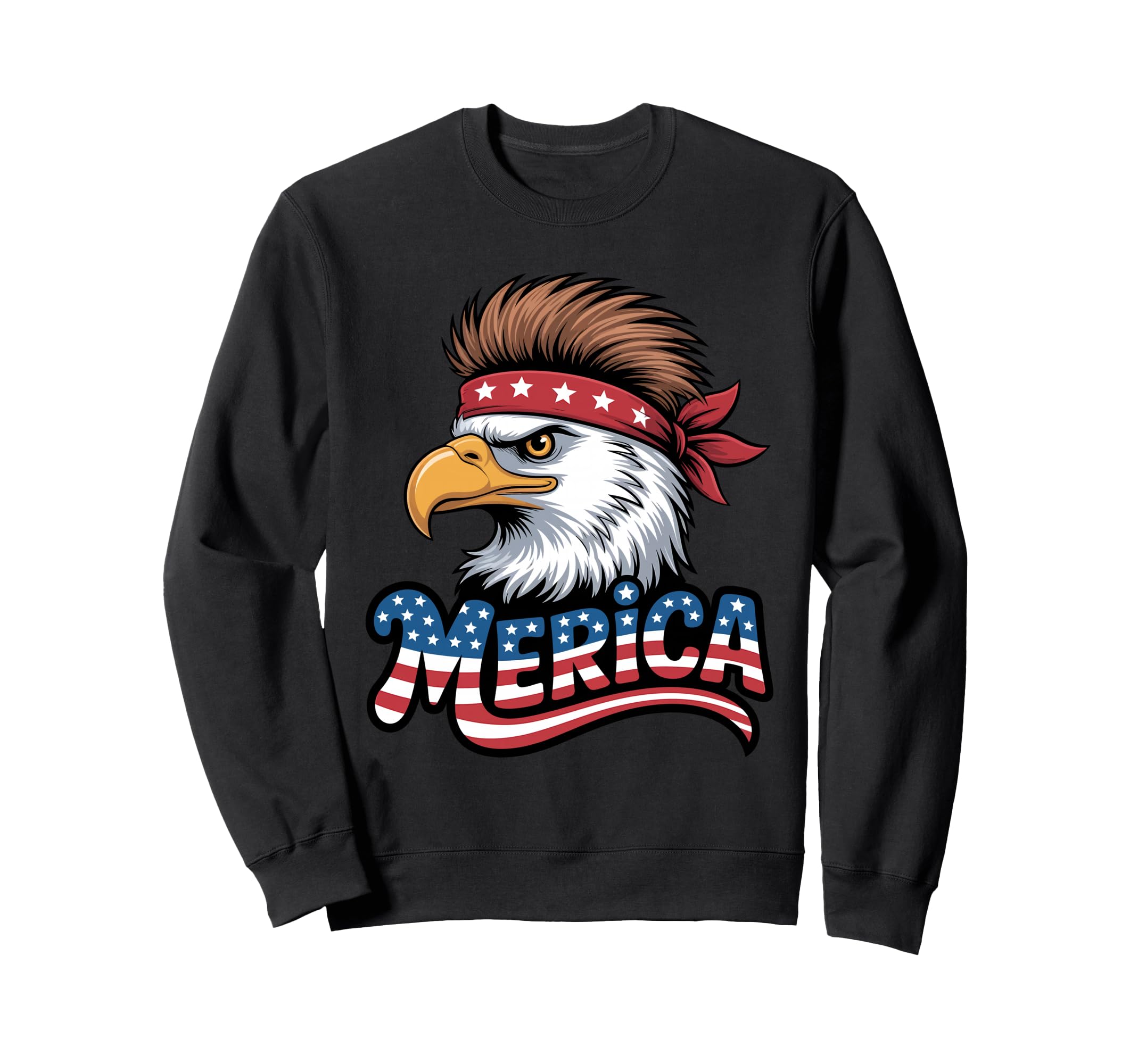 Merica Usa American Flag Sweatshirt - Casual Everyday Wear Unisex - T-Shirt, Sweatshirt, Hoodie