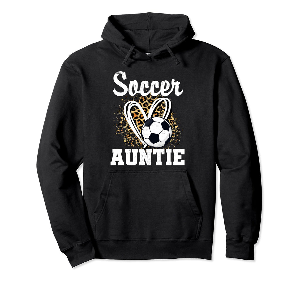 Soccer Auntie Leopard Heart Matching Hoodie - Trendy Graphic Men Women - T-Shirt, Sweatshirt, Hoodie