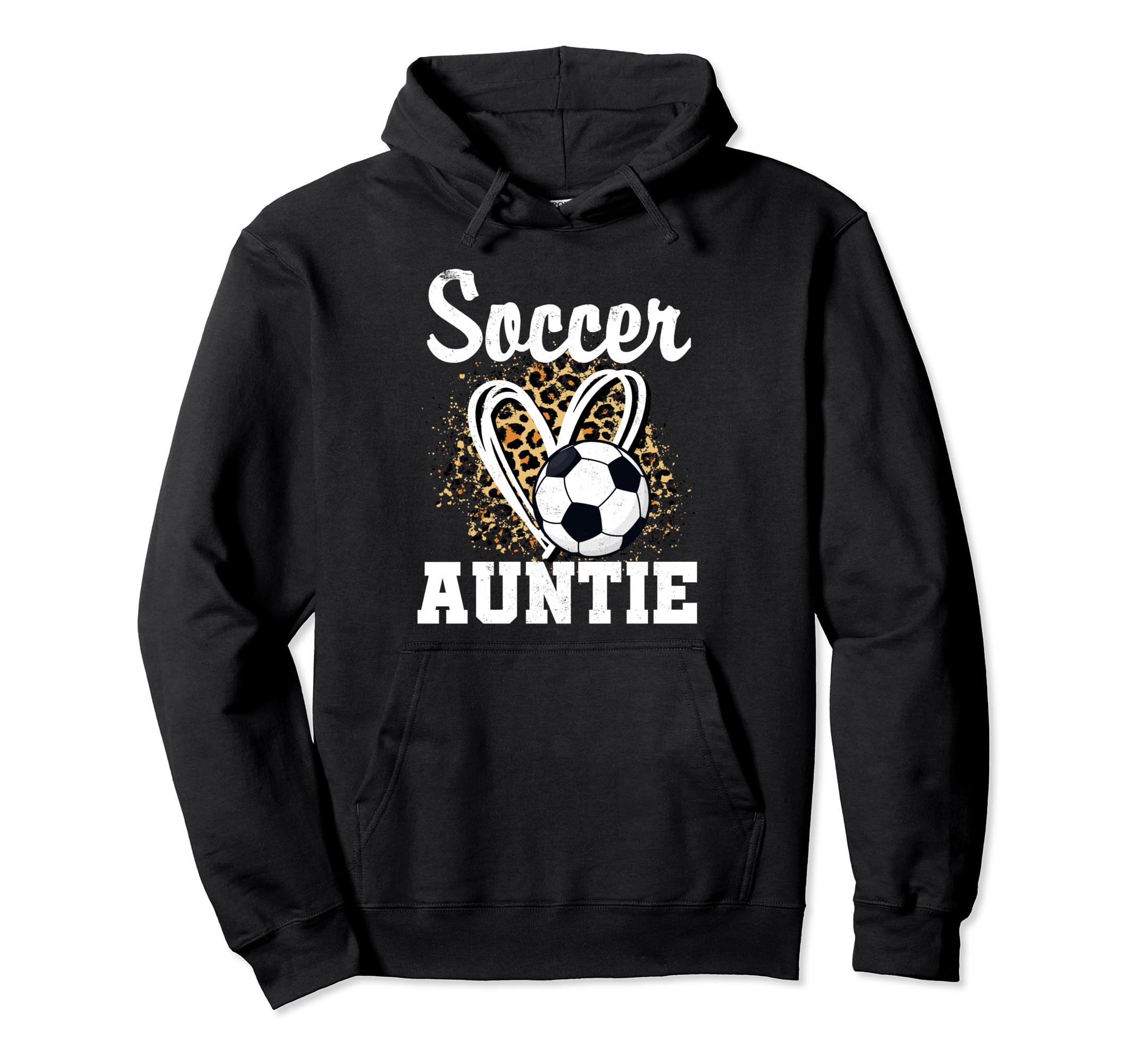Soccer Auntie Leopard Heart Matching Hoodie - Trendy Graphic Men Women - T-Shirt, Sweatshirt, Hoodie