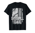 Usa Flag Baseball Dad Baseball Game T-Shirt - Minimalist Print Men Women - T-Shirt, Sweatshirt, Hoodie