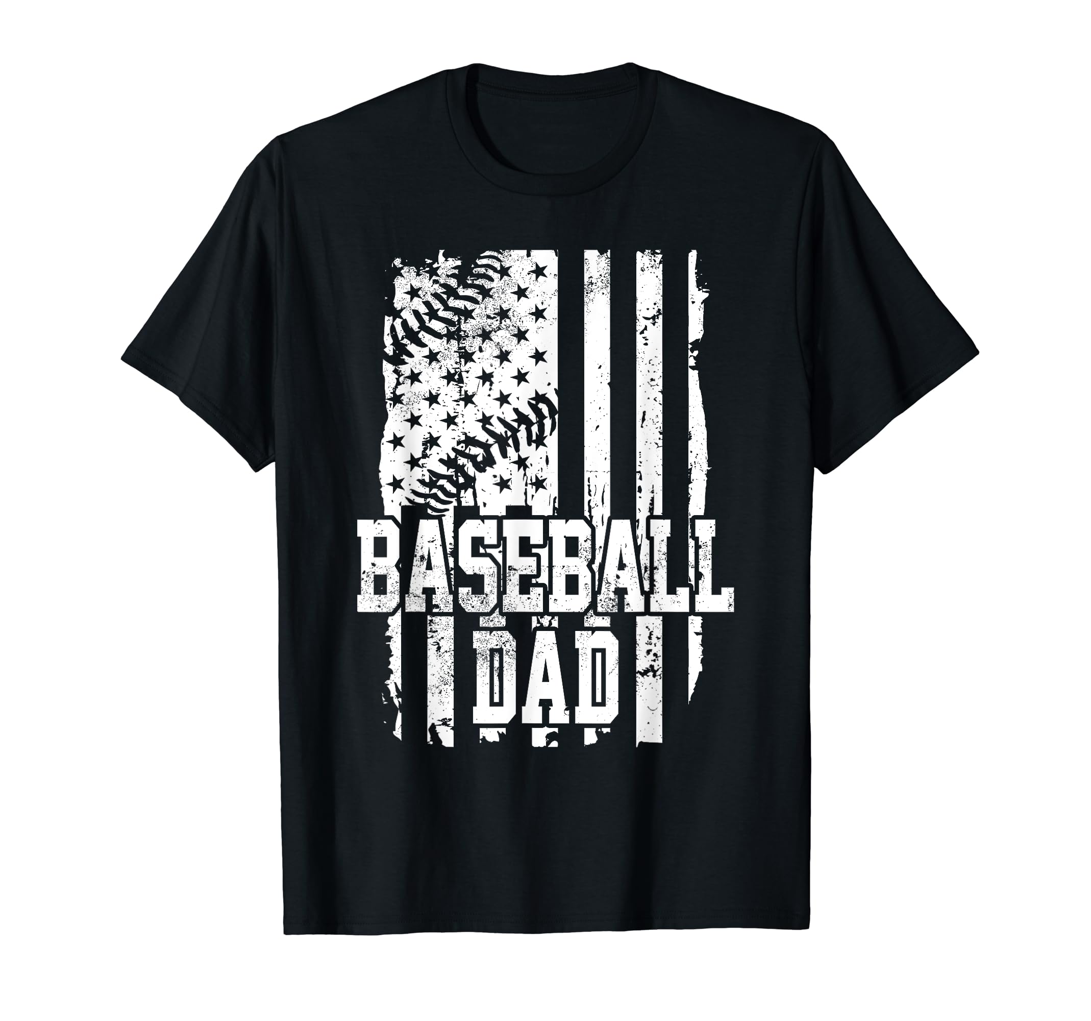 Usa Flag Baseball Dad Baseball Game T-Shirt - Minimalist Print Men Women - T-Shirt, Sweatshirt, Hoodie