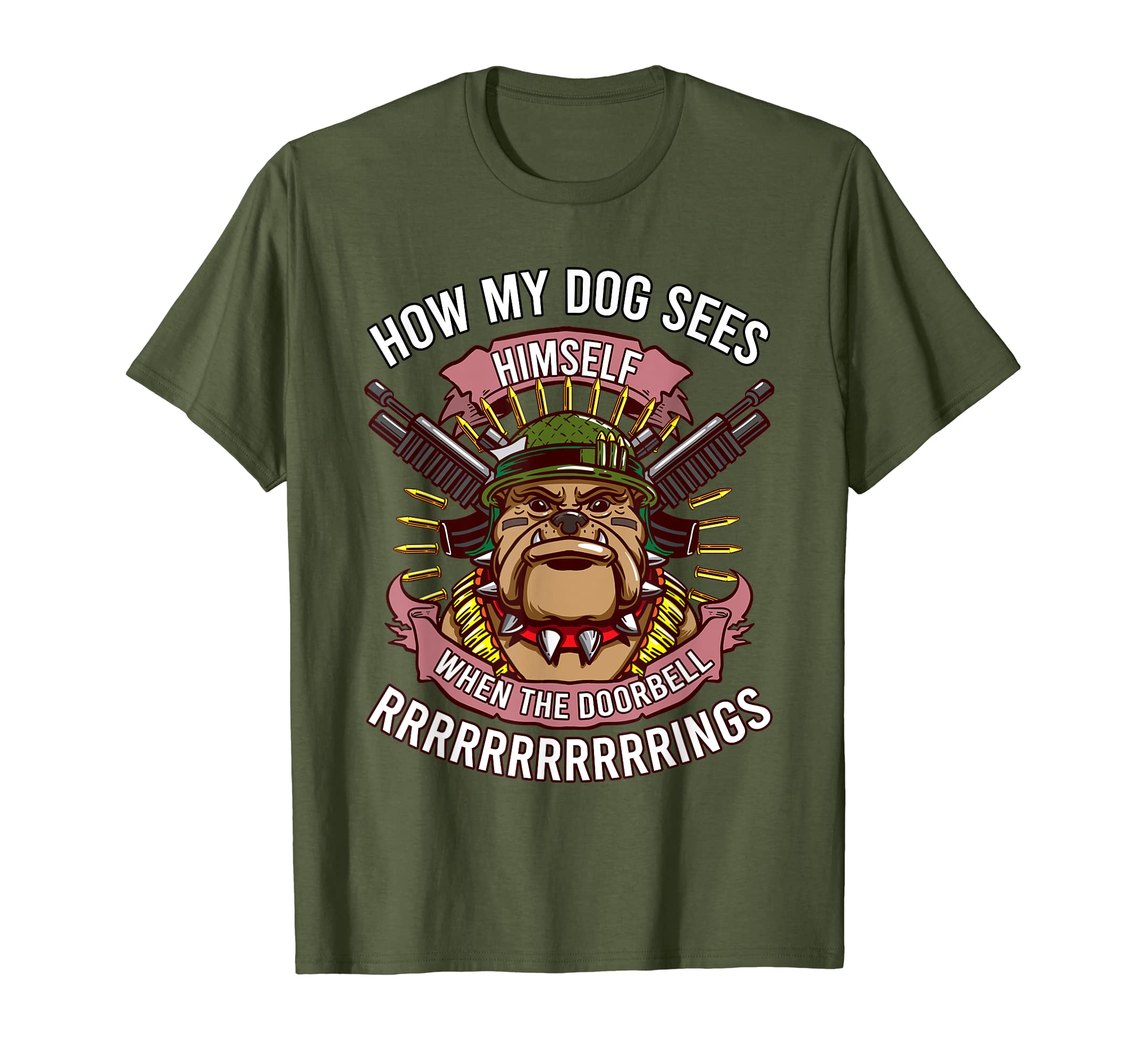 English Bulldog And Veteran Military Dog Dad T-Shirt - Graphic Print Unisex - T-Shirt, Sweatshirt, Hoodie