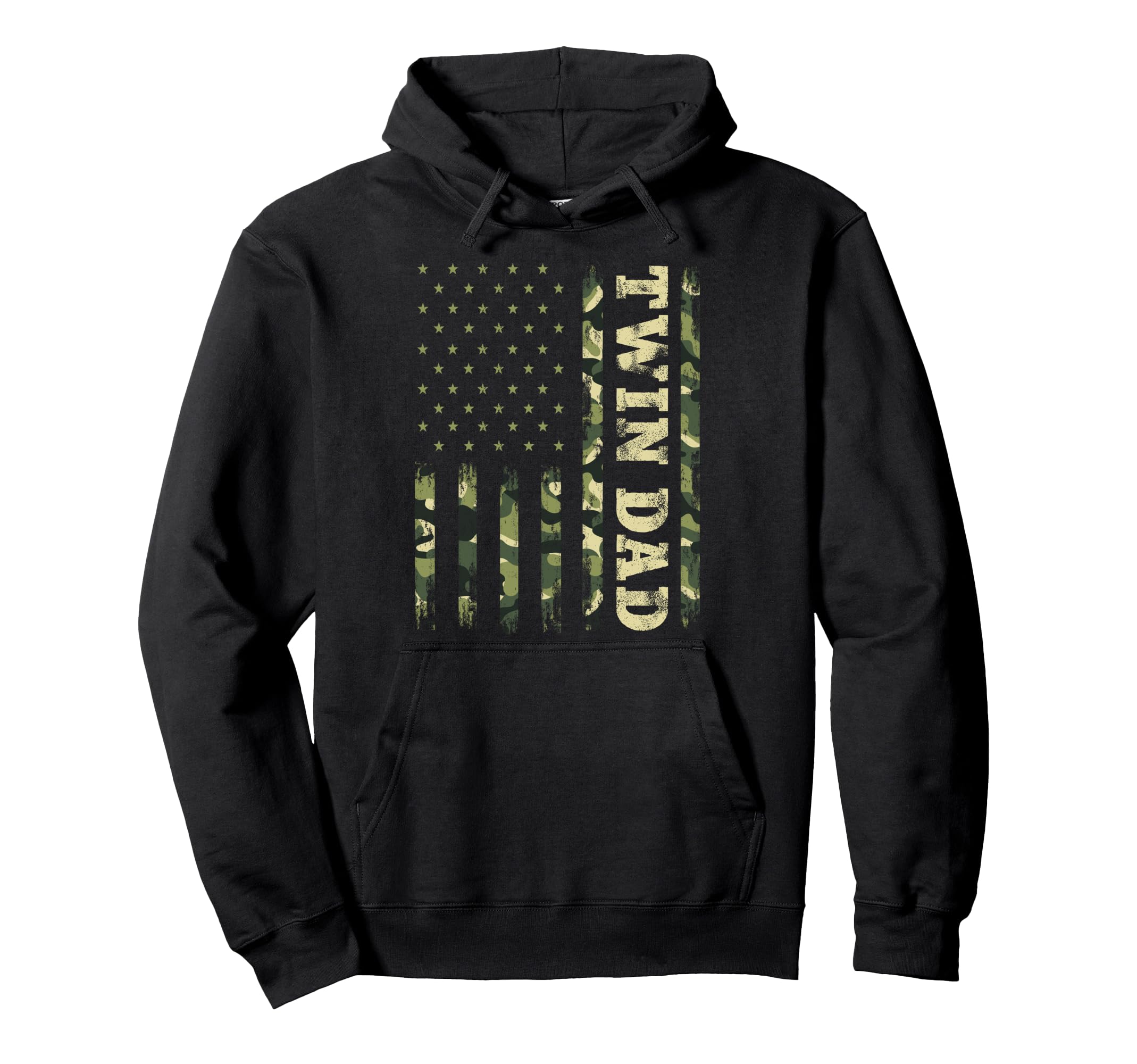 Fathers Day Daddy Twin Dad Camouflage Hoodie - Custom Art Print Unisex - T-Shirt, Sweatshirt, Hoodie