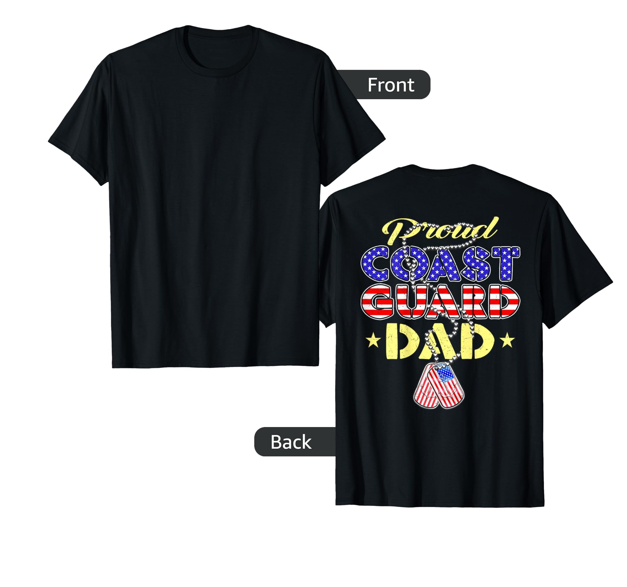 Mens Proud Us Coast Guard Dad Us Flag T-Shirt - Minimalist Print Men Women - T-Shirt, Sweatshirt, Hoodie
