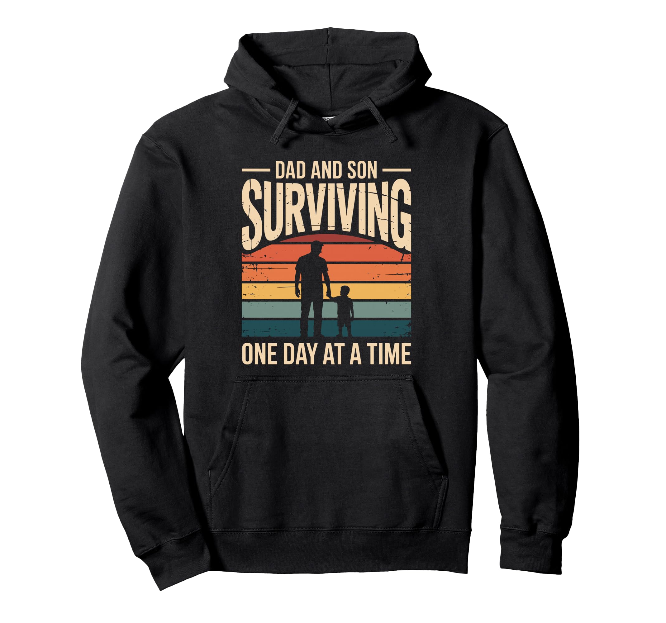 Dad And Son Surviving One Day Time Hoodie - Aesthetic Graphic Unisex - T-Shirt, Sweatshirt, Hoodie