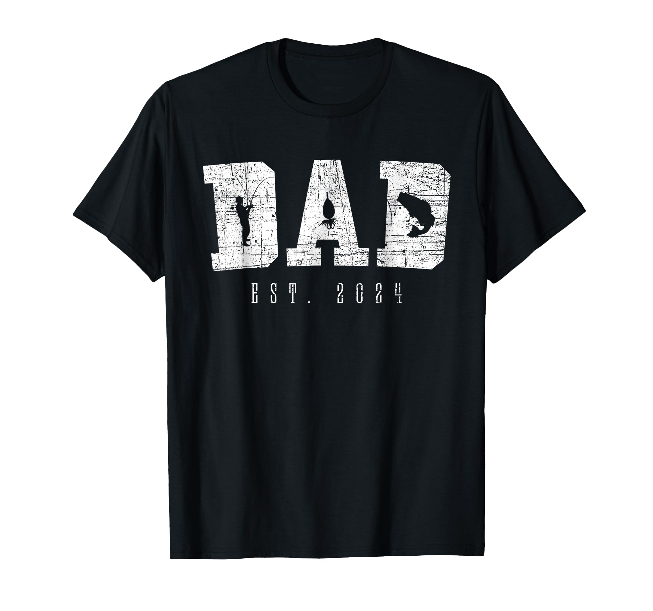 Dad Est 2024 Fishing Dad To Be New T-Shirt - Minimalist Print Men Women - T-Shirt, Sweatshirt, Hoodie