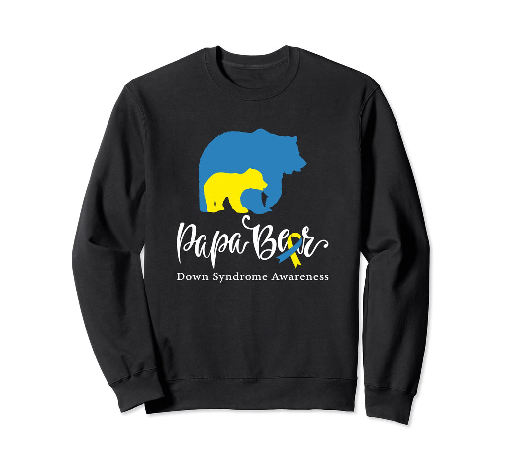 Papa Bear Down Syndrome Awareness Sweatshirt - Minimalist Print Men Women - T-Shirt, Sweatshirt, Hoodie