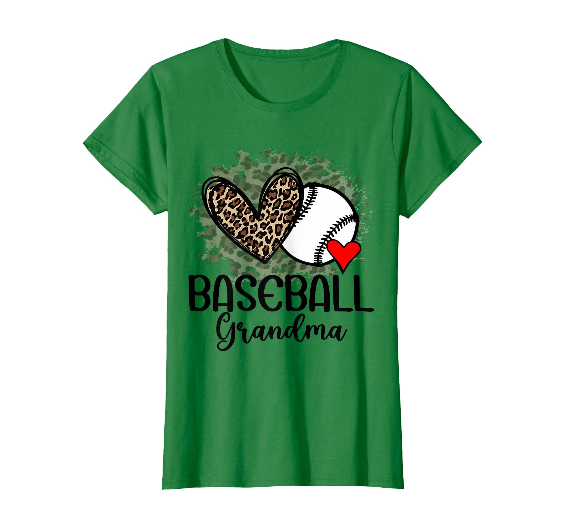 Baseball Grandma Funny Leopard Heart T-Shirt - Graphic Print for Adults - T-Shirt, Sweatshirt, Hoodie