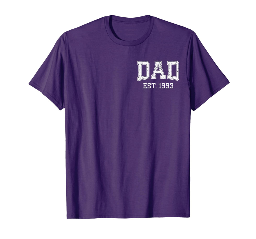 Dad Est 1993 Custom Dad Personalized T-Shirt - Fun Novelty Design Unisex - T-Shirt, Sweatshirt, Hoodie