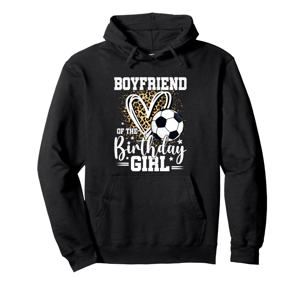 Boyfriend Birthday Soccer Ball Leopard Heart Hoodie - Graphic Print Unisex - T-Shirt, Sweatshirt, Hoodie