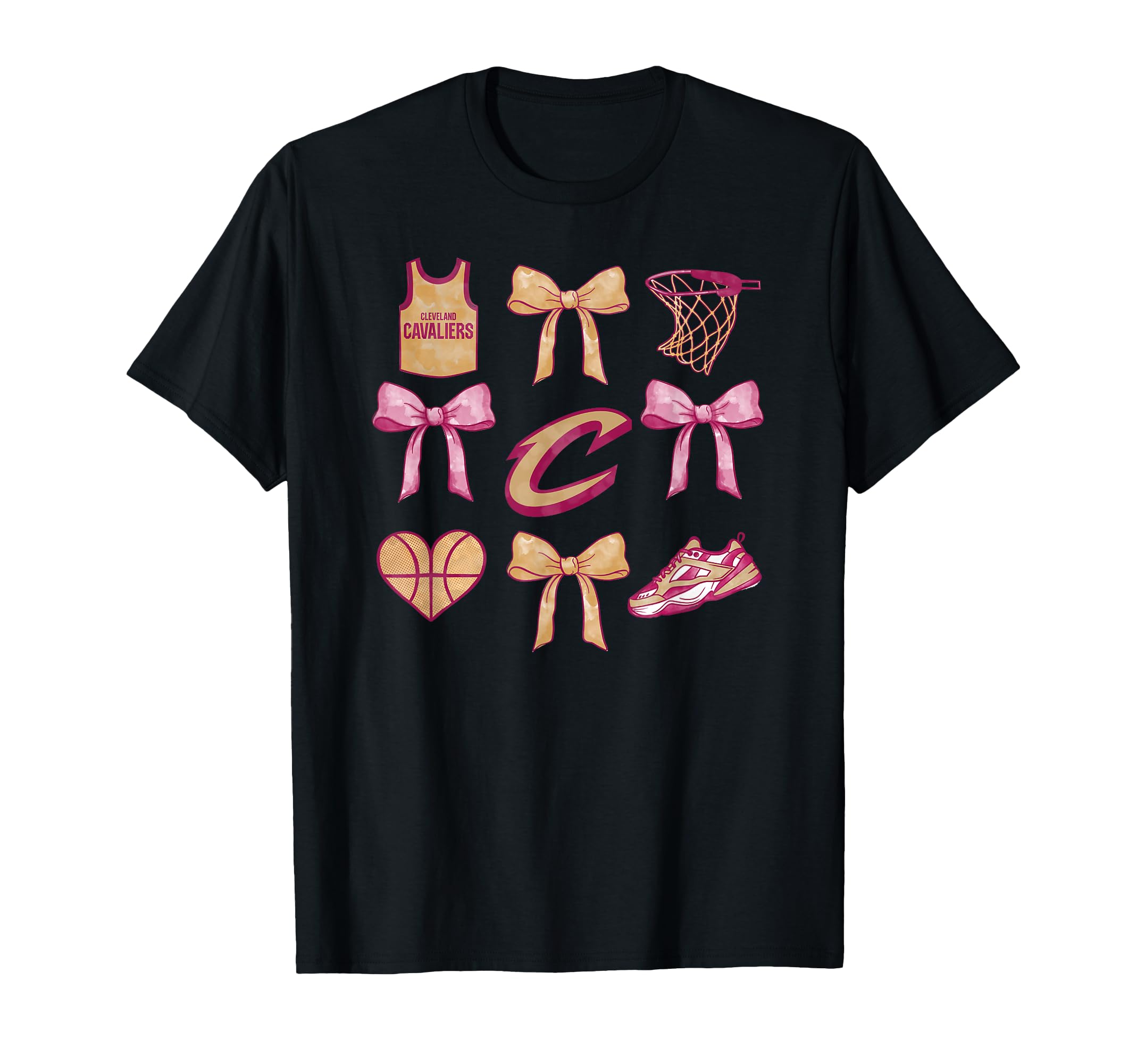 Nba Cleveland Cavaliers Bow Grid T-Shirt - Novelty Apparel Men Women - T-Shirt, Sweatshirt, Hoodie