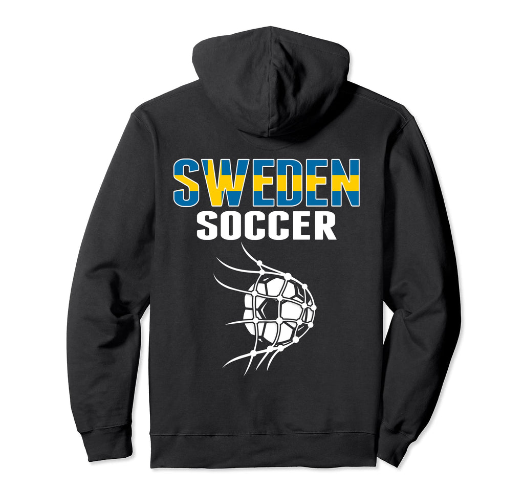 Sweden Soccer Ball Net Goal Swedish Hoodie - Minimalist Print for Adults - T-Shirt, Sweatshirt, Hoodie