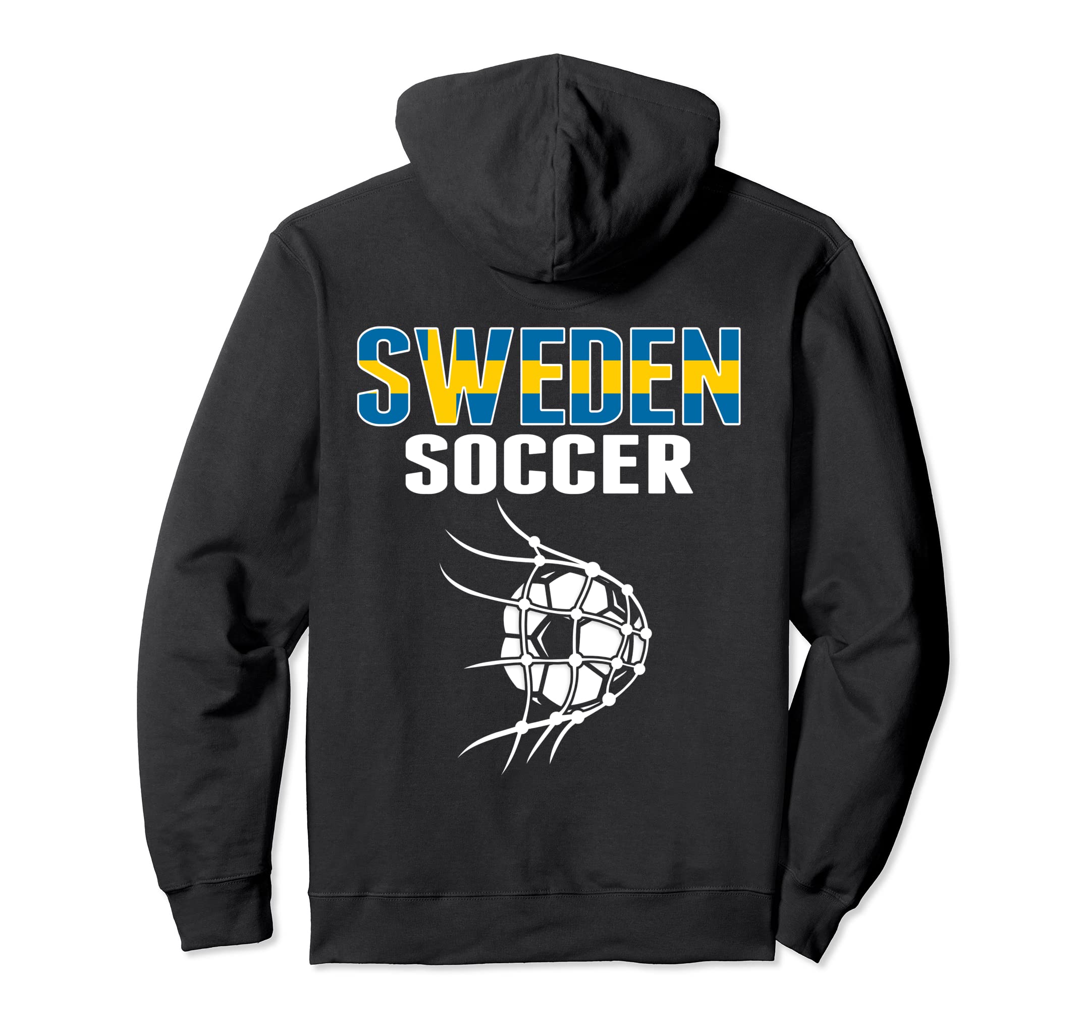 Sweden Soccer Ball Net Goal Swedish Hoodie - Minimalist Print for Adults - T-Shirt, Sweatshirt, Hoodie