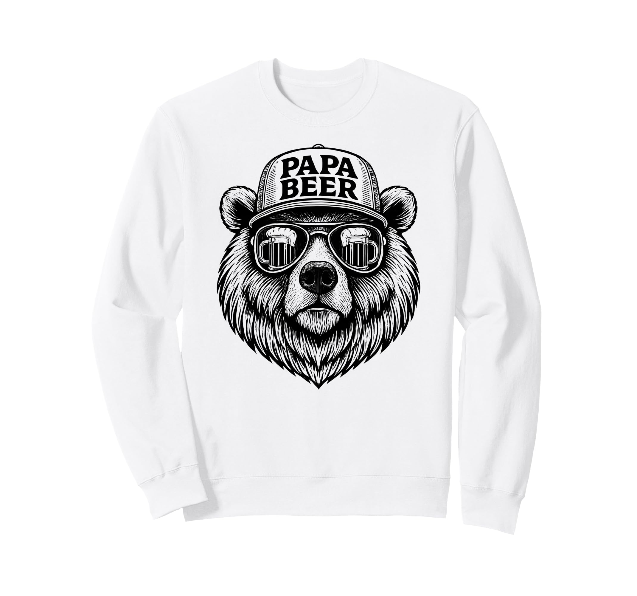 Papa Beer Funny Dad Bear Drinking Sweatshirt - Streetwear Style for Adults - T-Shirt, Sweatshirt, Hoodie