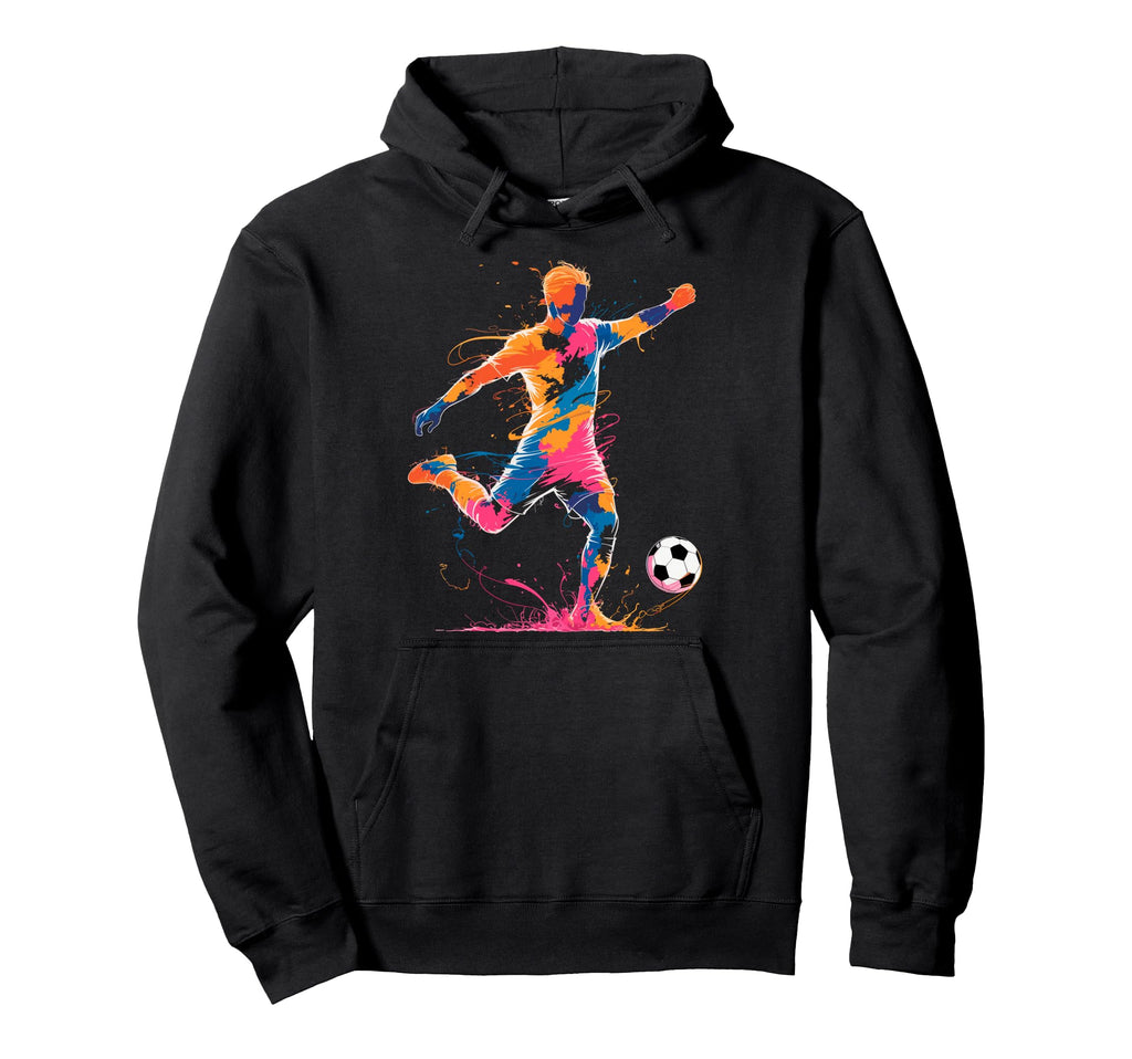 Colorful Funny Soccer Player Fan Game Day Hoodie - Unique Graphic Unisex - T-Shirt, Sweatshirt, Hoodie