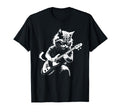 Cat Playing Electric Guitar Cat Lover T-Shirt - Minimalist Print Men Women - T-Shirt, Sweatshirt, Hoodie