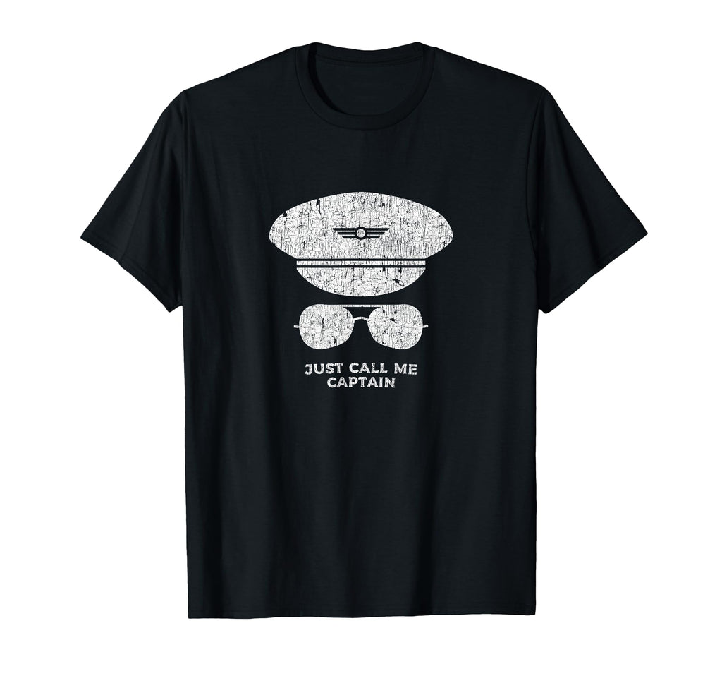 Call Me Captain Pilot Hat Aviator T-Shirt - Trendy Graphic for Adults - T-Shirt, Sweatshirt, Hoodie