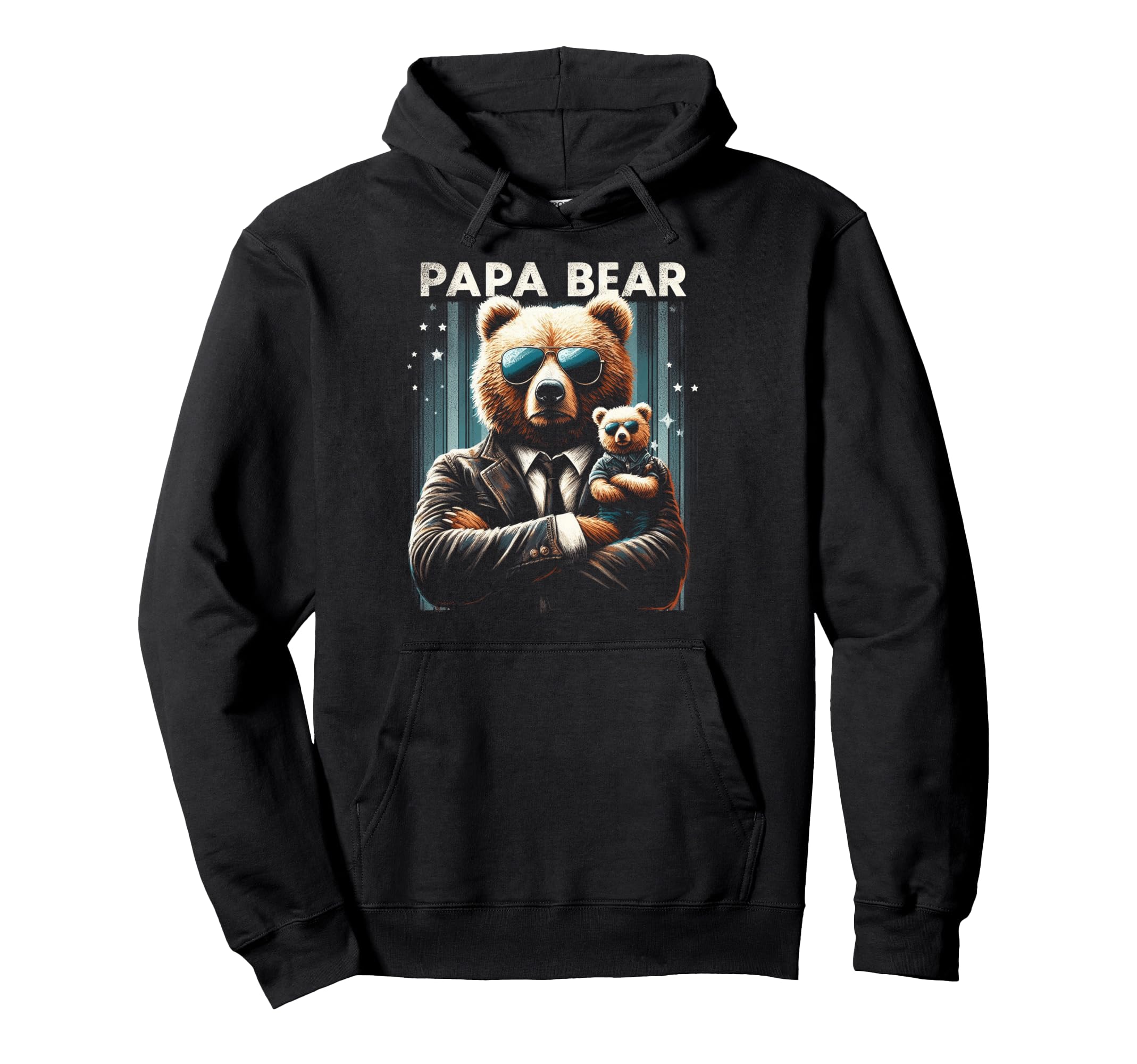 Papa Bear Funny Bears Animal Lover Dad Hoodie - Custom Art Print Men Women - T-Shirt, Sweatshirt, Hoodie