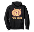 Papa Bear Bears Pun Lover Animal Dad Hoodie - Minimalist Print Men Women - T-Shirt, Sweatshirt, Hoodie