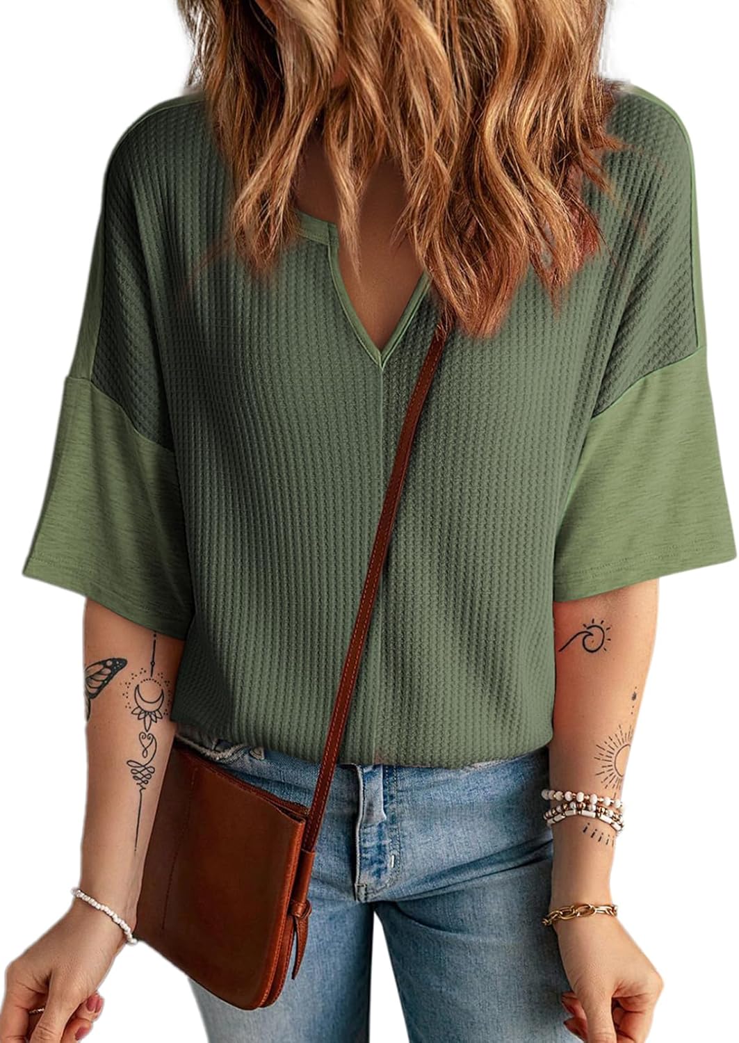 Womens Summer Tops Fashion 2026 Half Sleeve Waffle - Adult & Kids T-Shirts, Sweatshirts & Hoodies apparel design preview 1